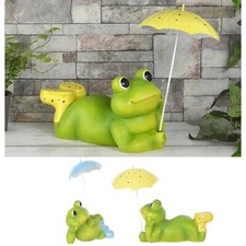 Novelty Green Frog Garden Ornament Umbrella Wellies Outdoor Lawn Patio 32cm