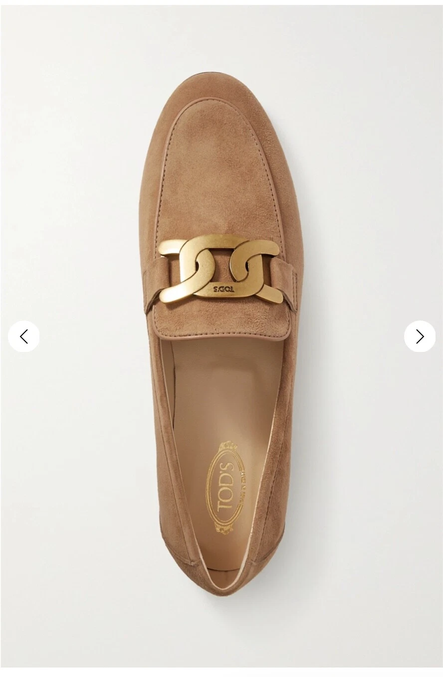 TOD’S TOD'SKate mocassini in camoscio impreziositi mocassini in camoscio catena in metallo tg 36