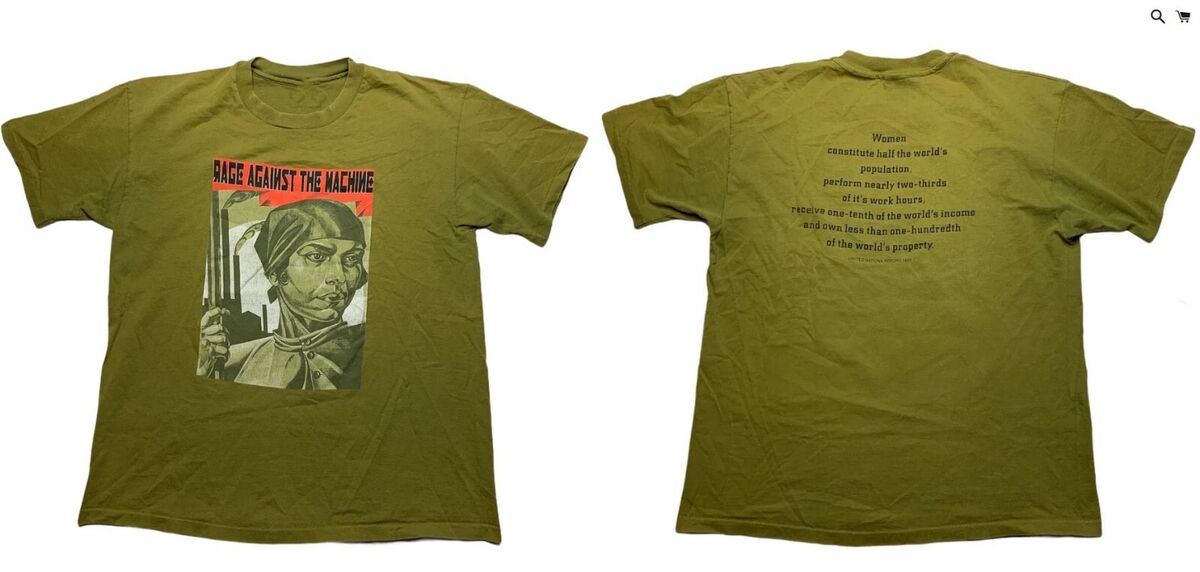 2 SIDES Rage Against the Machine Womens Shirt Military Green 2 SIDES Rage Against the Machine Womens Shirt Military Green