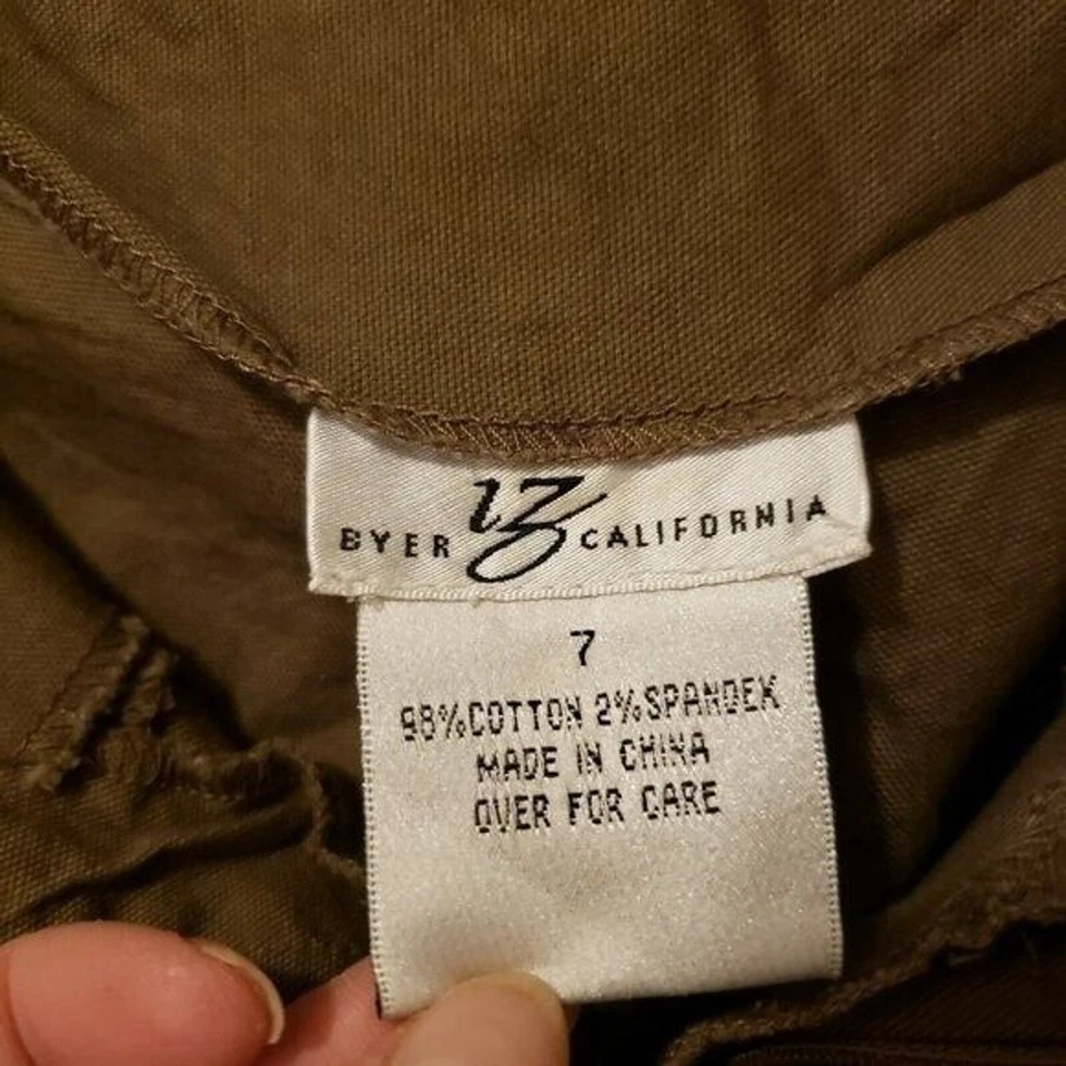 Pantalones capri IZ Byer California para mujer talla 7 marrón liso Foto 4 de 4