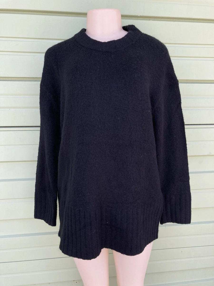 ZARA BLACK Knitwear crew neck long sleeve sweater casual size S
