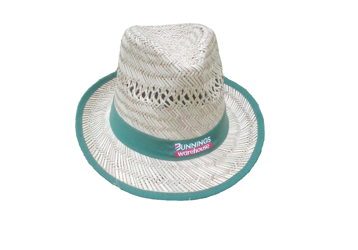 Straw Hat Bunnings Bucket Hat BUNNINGS WAREHOUSE WOVEN STRAW HAT