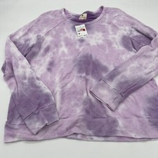 NWT Sundry Purple Tie Dye Long Sleeve Pullover Sweatshirt Size 2 Medium