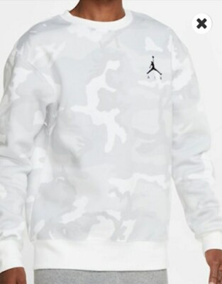 jordan jumpman air all over print camo fleece crew