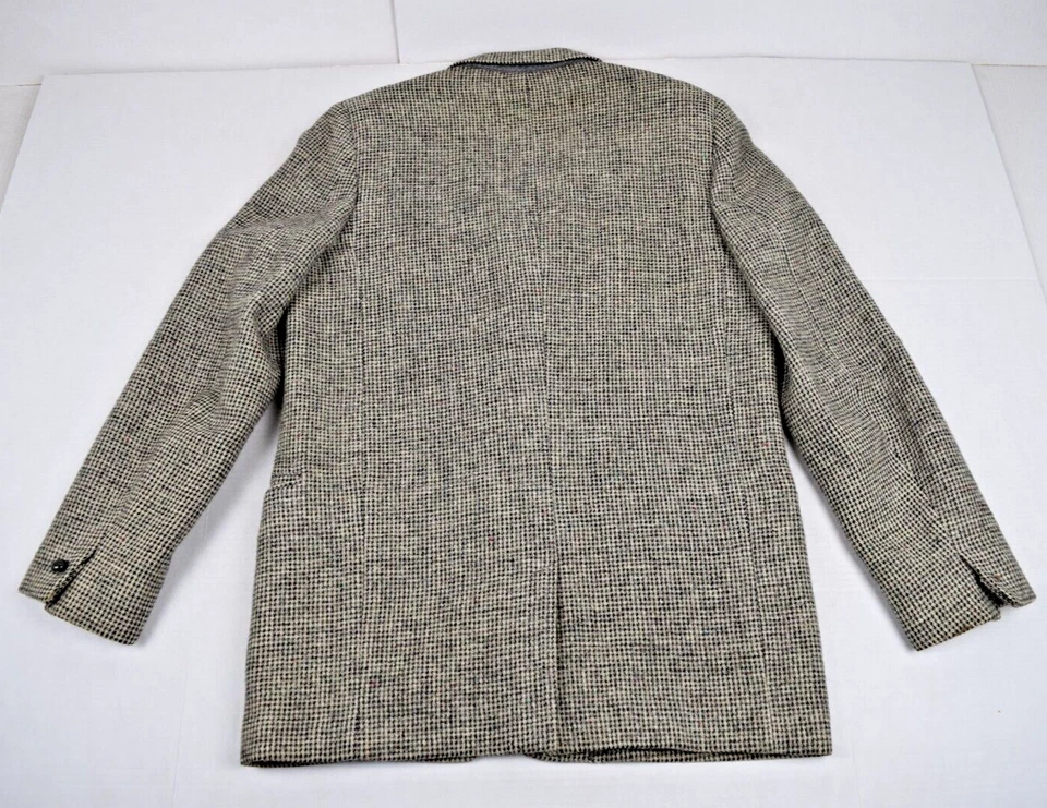 Blazer Abrigo Deportivo Harris Tweed De Colección Talla 40R Años 40 Pata de Gallo Donegal Beige Reino Unido Foto 2 de 4