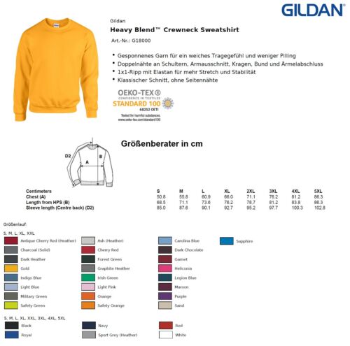Sweatshirt Herren Heavy Blend™ Crewneck Sport- Freizeitpulli Arbeitspullover - Bild 4 von 34
