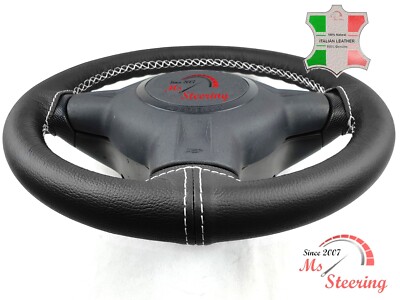 FÜR BUICK RENDEZVOUS 02-07 SCHWARZ LEDERLENKRADBEZUG, WEISS 2 STIT