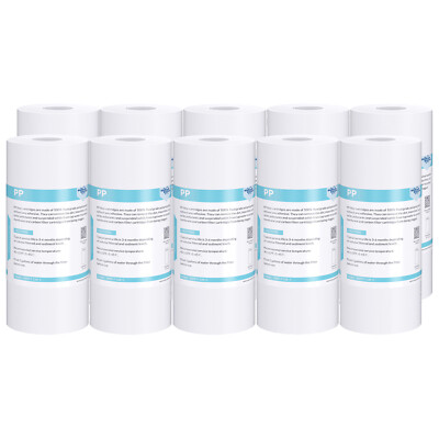 5 Micron 10''x4.5'' Big Blue Sediment Water Filter Whole House Cartridges 10 Pack
