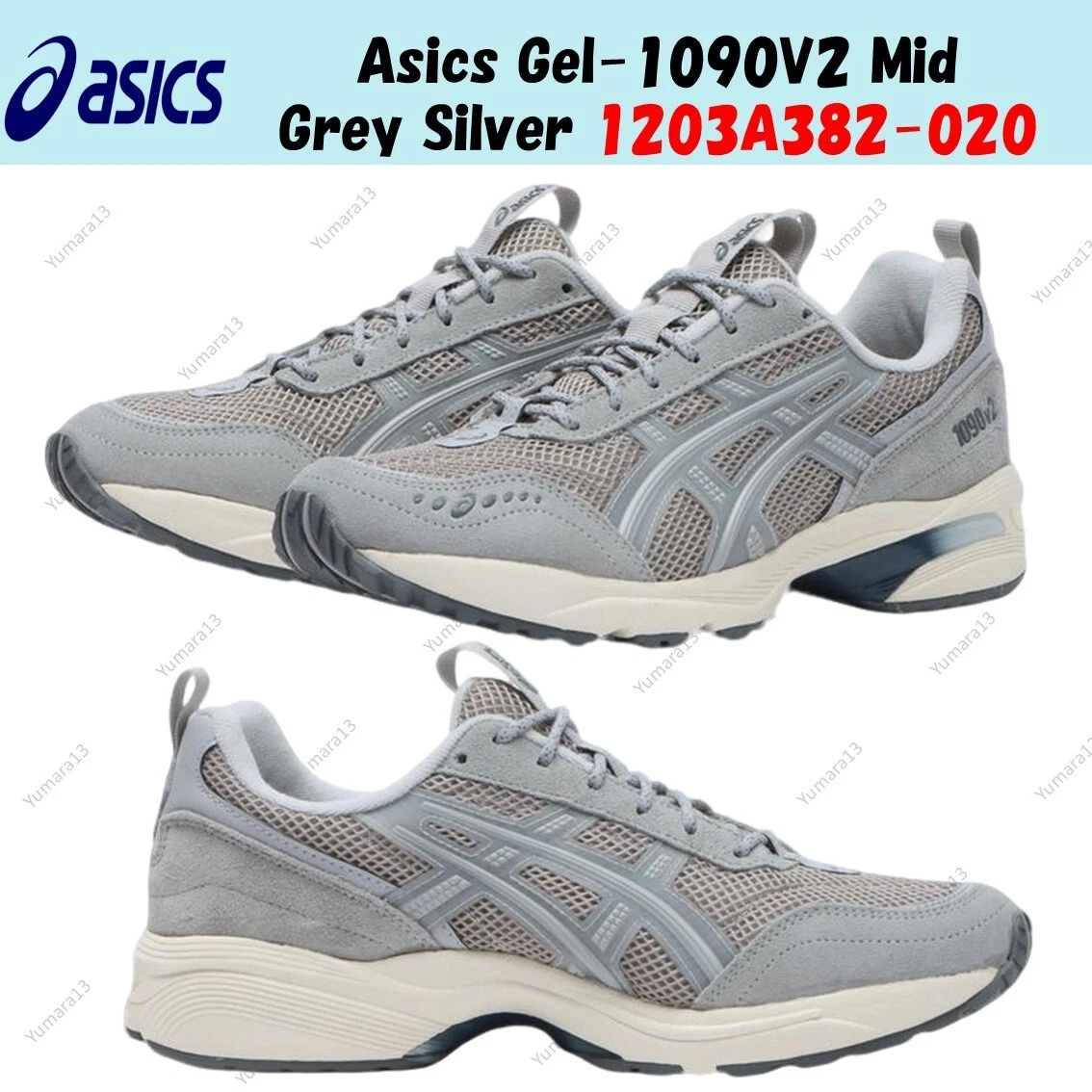 Asics Gel 1090V2 Mid Grey Silver 1203A382 020 taglia uomo