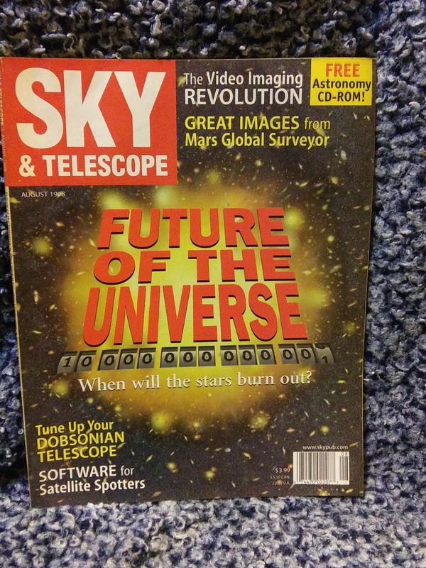 SKY AND TELESCOPE MAGAZINE FUTURE OF THE UNIVERSE COPY AUG. 1998