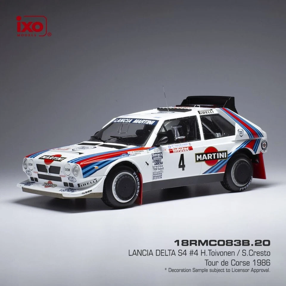 Model car Lancia Delta S4 Toivonen Tour De Corse Rally 1986 IXO 18RMC083B 1:18th - Image 3 of 4