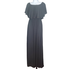 Show Me Your Mumu Dress Size Small Black Maxi Off Shoulder Ruffle