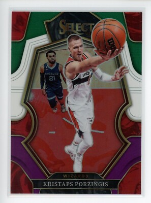 2022-23 Select Prizm Green White Purple Premier #104 Kristaps Porzingis Wizards