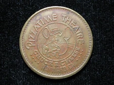 1981 25c CHUCK E CHEESE TOKEN * 25 MM BRASS * PIZZA TIME THEATRE * HAYWARD, CA