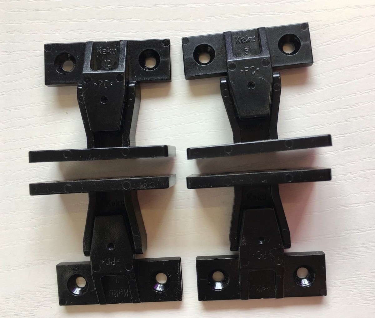 4-Pack Keku Black Push Fit Fasteners - Plinth Clips For Securing Furniture Panels & Cabinet Plinths