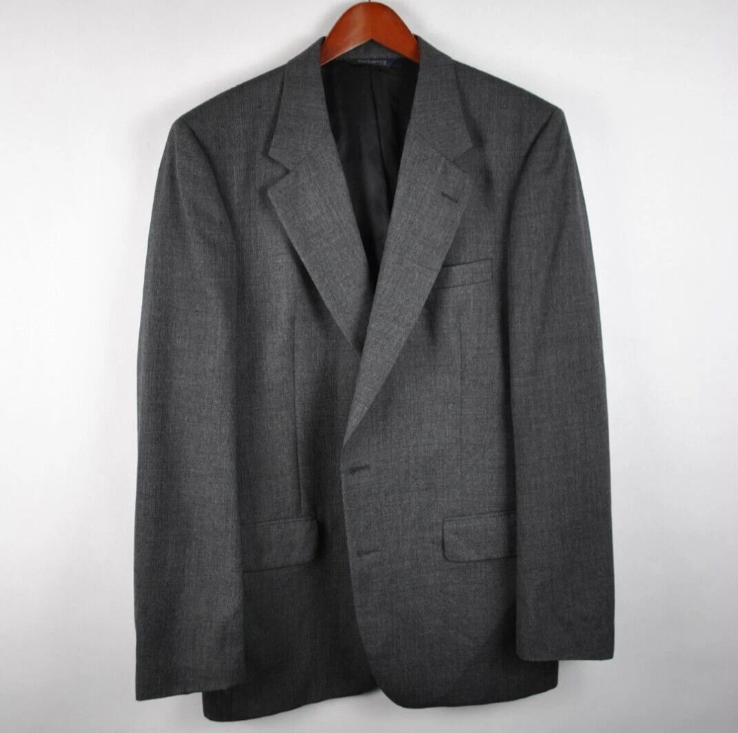 Burberry Mens Wool Sport Coat 42R Gray Bon Marche Single Breast 2 Button
