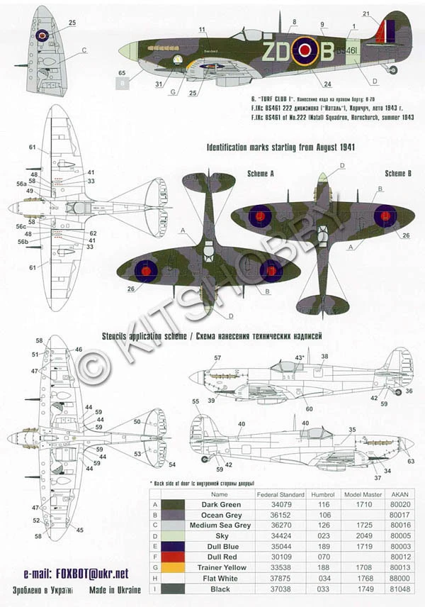 Foxbot Decals 1/48 Presentation Spits Part 3 - Supermarine Spitfire Mk.IX - Image 2 of 4