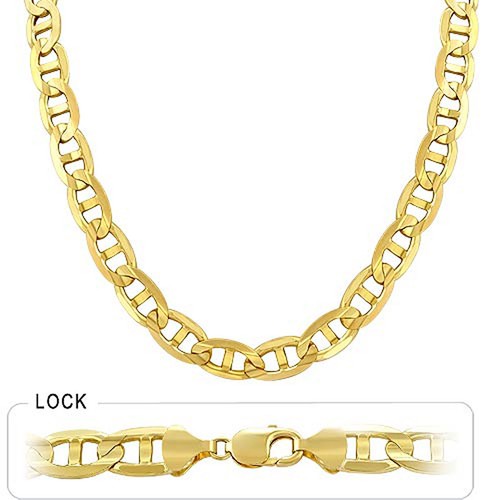 72 gm 14k Gelbgold massiv Gold Herren Mariner konkave Kette Halskette 22" 9,5 mm - Bild 3 von 5