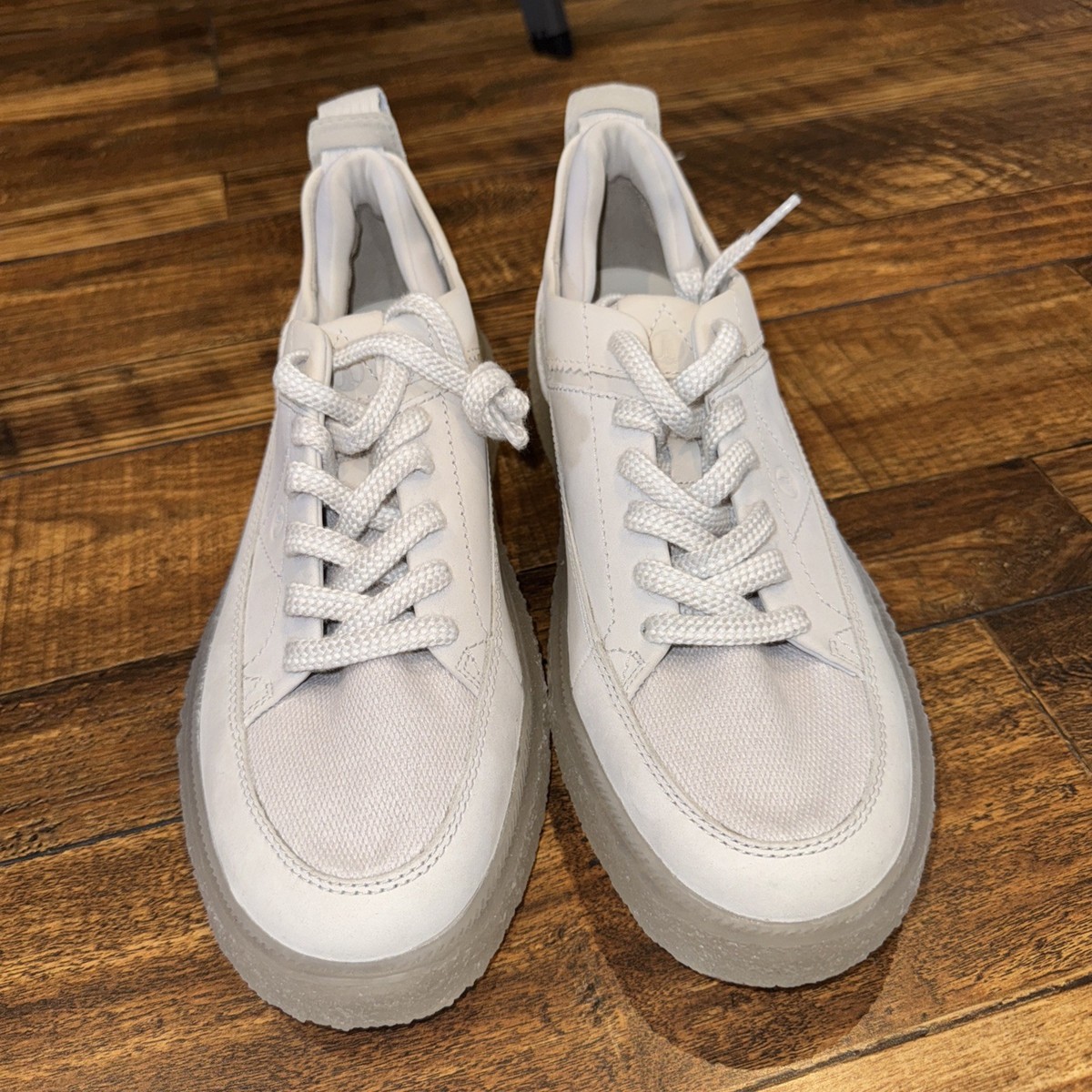 Clarks Off White Nubuck Suede Somerset Lace Shoes/size 9.5GUK/10.5