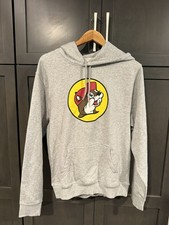 Buc-ees Hoodie Sweatshirt Unisex Sz M Grey Beaver Logo Bucees Buc-ee's Classic