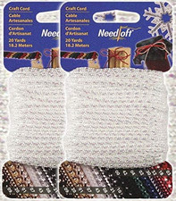  33 Iridescent White - Needloft  Craft Cord 2 Pack 40 Yards 2X20Yds 
