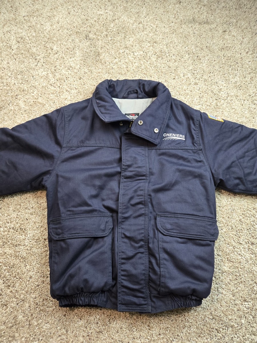 Bulwark FR Work Jacket Mens Small Blue Bomber Flame Resistant Full