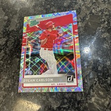 2020 Panini Donruss Baseball Dylan Carlson Rated Prospect Silver Holo /349 SP 