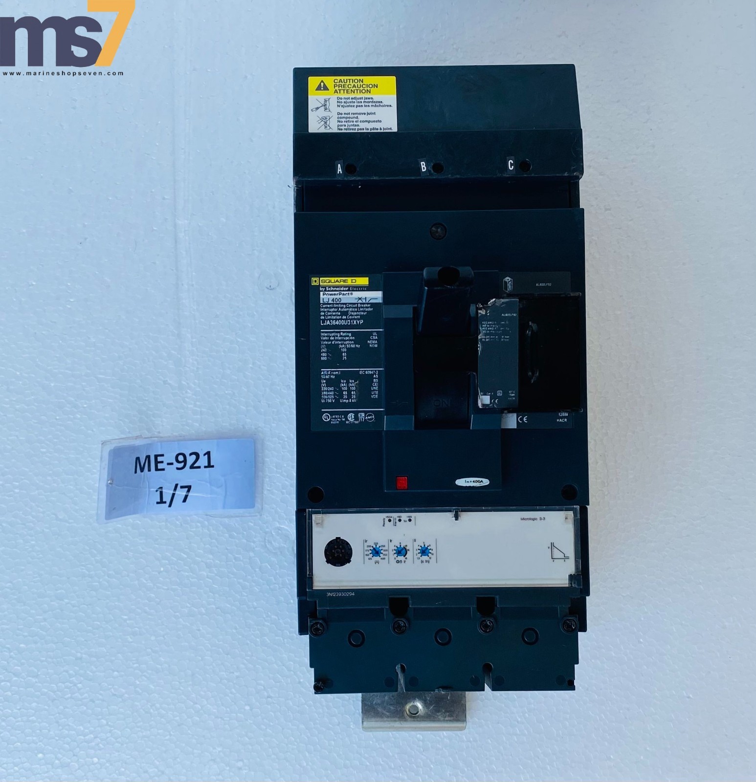 INTERRUPTOR DE CIRCUITO CUADRADO D POWERPACT LJ400 LJA36400U31XYP 400 AMP 3 POLOS