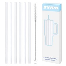 Replacement Silicone Straws for Stanley 40 oz Adventure Tumbler, 6 Pack Reusa...