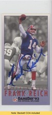 BAS 1993 Fleer GameDay Frank Reich #41 Beckett Auth Sticker Auto READ 2k2