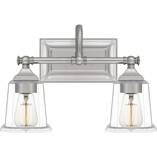 Quoizel NLC8602 Nicholas 2 Light 15"W Bathroom Vanity Light - Nickel - Picture 1 of 12