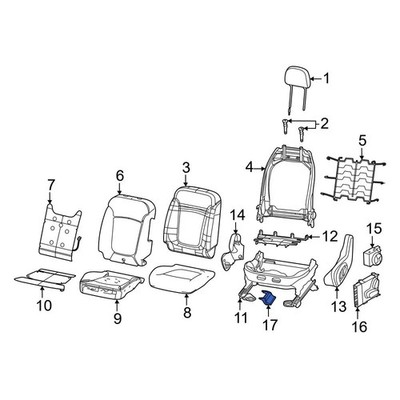 For Jeep Compass 2019-2025 Jeep 6RF53DX9AA Front Left Seat Track Cover