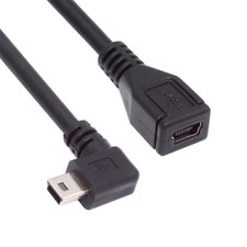 90 Degree Right Angled Mini USB 5Pin Male to Female Extension Cable 30cm