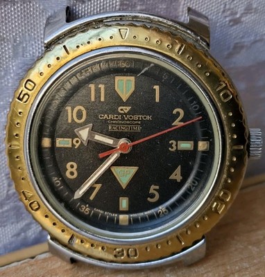Rare Vintage Military watch chronoscope Wostok Vostok Cardi capitan 