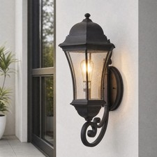 27" Large Outdoor Wall Light Dusk to Dawn Aluminum Garage Porch Sconce Fixture