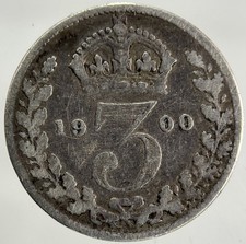 1900 Victoria Threepence Silver Coin | Collectable Grade