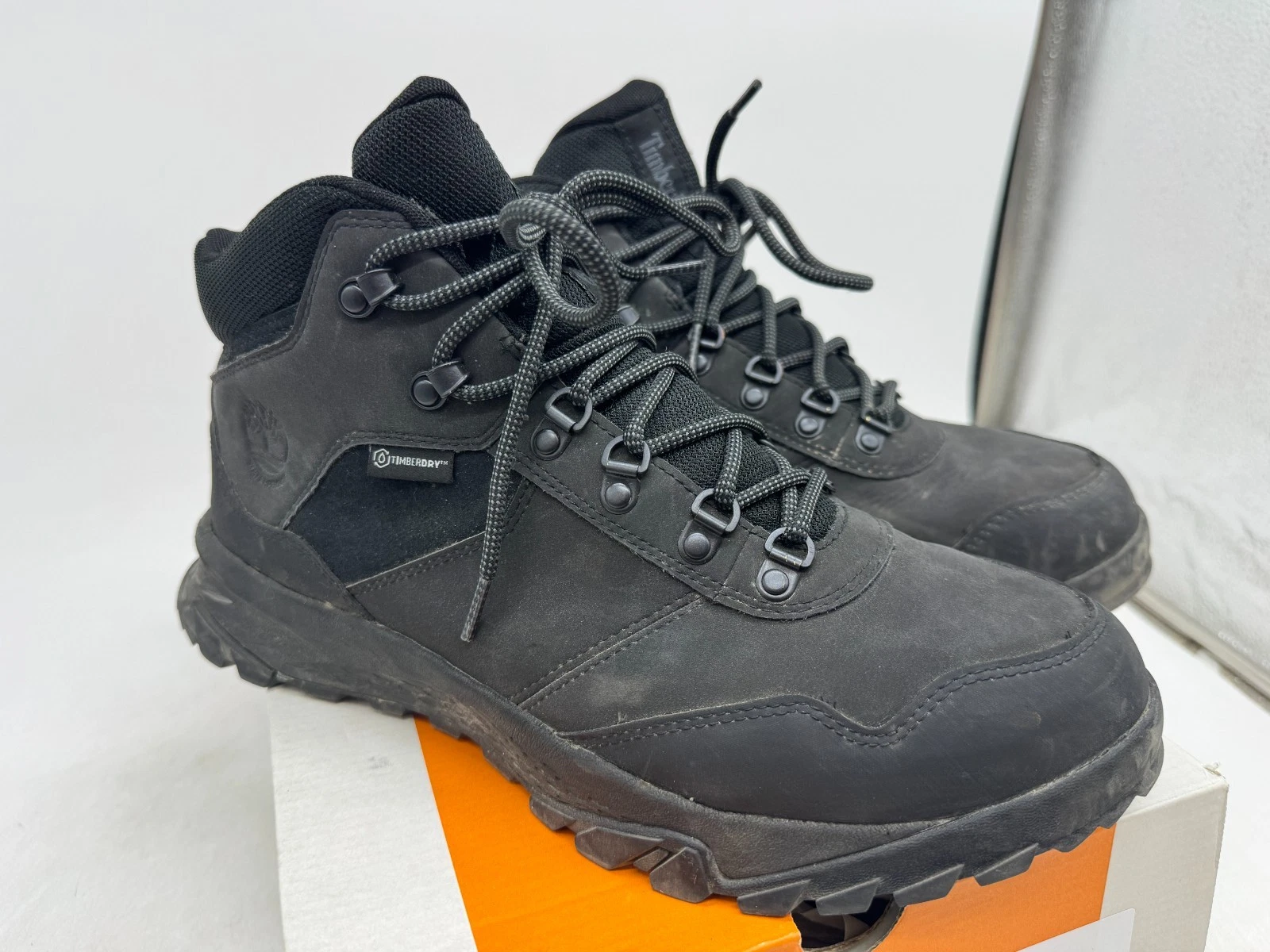 Timberland Lincoln Peak Mid Waterproof Hiking Boots Men's Black Leather - 10.5