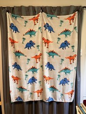 Kids Gray Dinosaurs Print Soft Throw Blanket 40 x 50 Fleece