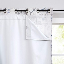 White Full Blackout Window Curtain Liner Panels Rod Pocket Bedroom Drape with...