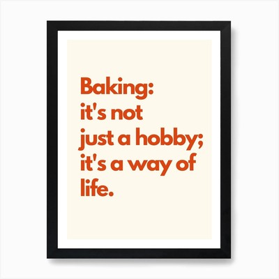 Backen Lebensweise Küche Typografie gerahmtes Wandbild Poster Leinwanddruck Bild