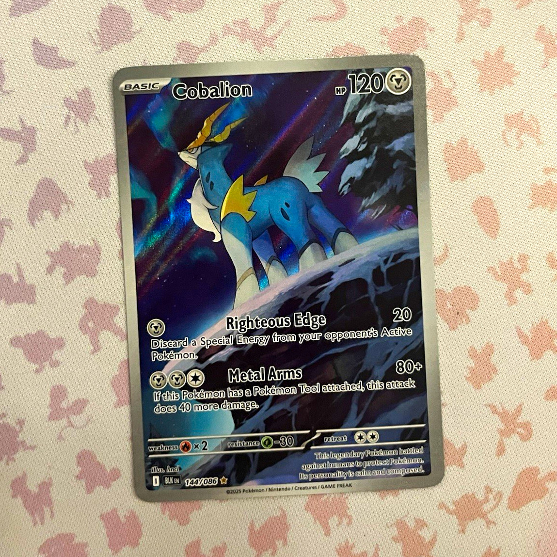 Pokémon TCG Cobalion 144/086 SV: Black Bolt Illustration Rare Holo