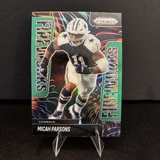 2025 Panini Prizm - Fireworks Micah Parsons #18 Green Wave Prizm