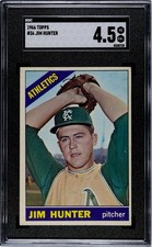 1966 Topps Catfish Hunter #36 HOF SGC 4.5 Freshly Graded