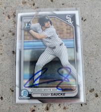 Casey Saucke Signed 2024 Bowman Chrome Baseball Card #BDC-33 Whitesox