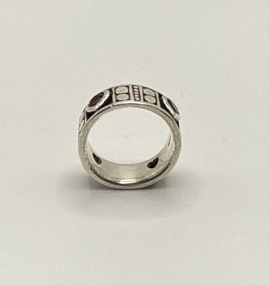 Stunning Sterling Silver 925 Heart Cut Pink Spinel Passion Love Band Ring Size 6 - Image 3 of 3