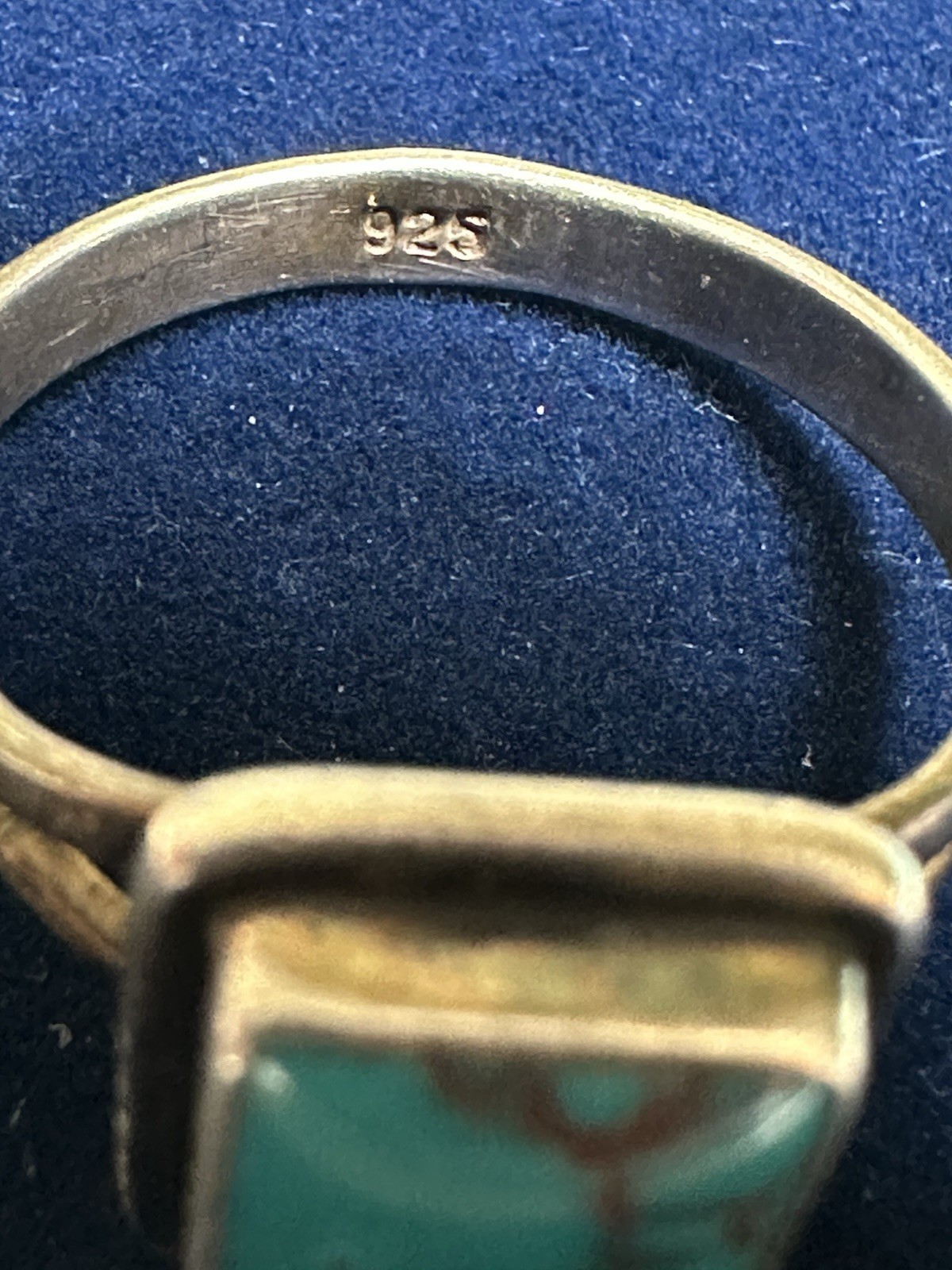 Rectangle Turquoise Sterling Silver Ring - image 11