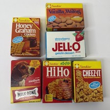 Vintage Realistic Pretend Play Kitchen Food Cardboard Boxes Mini Lot of 6 Pieces