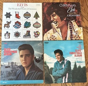 Four Vintage Elvis Presley Christmas Albums From  1951-1977