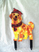 Golden Retriever Yellow Lab Christmas Dog Lawn Garden Stake 12" TALL