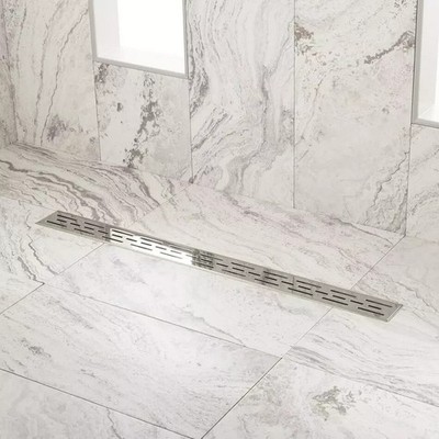Signature Hardware 32'' Effendi Linear Shower Drain - Polished Stainless Steel